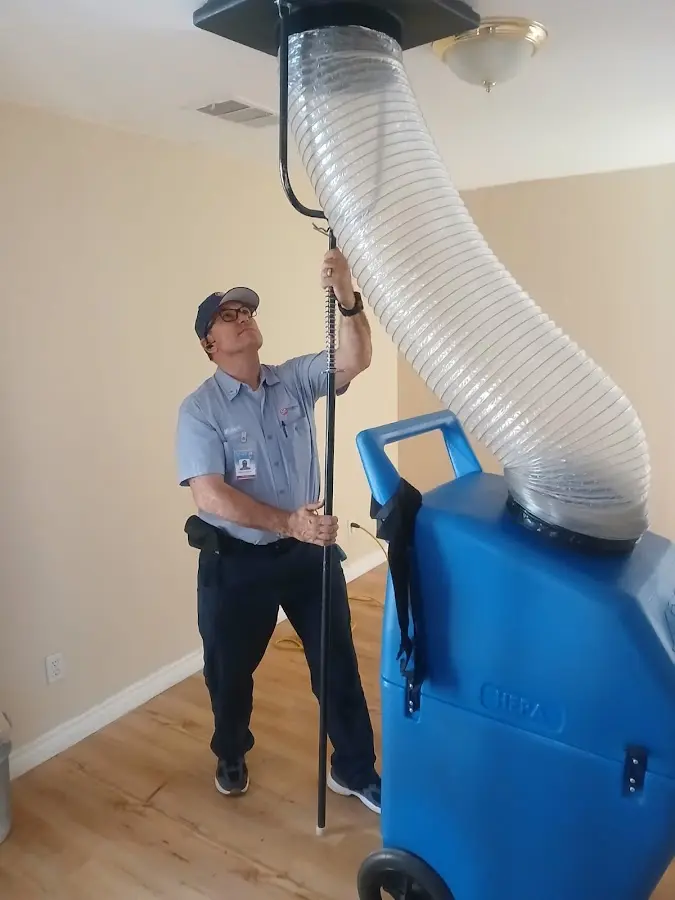 Mini Split Installation technician using HEPA equipment in Beloit